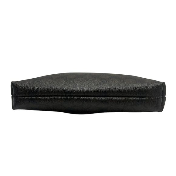 COACH Signature Zip File Crossbody F29210 Dark Brown Pink Beige PVC Leather - Picture 4 of 8